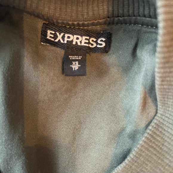 Army green spring jacket with gold zipper - Picture 3 of 4